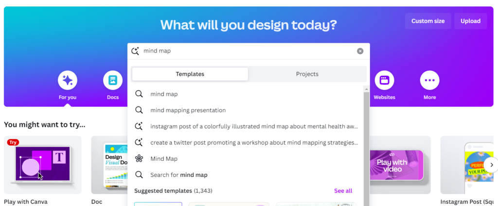 Step 2 - Search keywords and select a proper template  