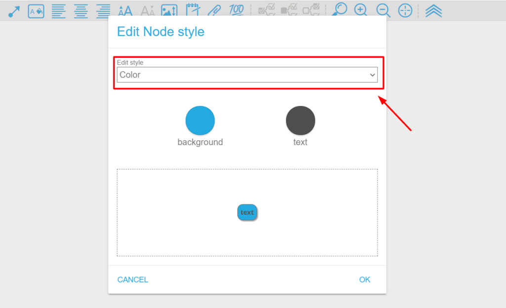 Edit Node Style tab