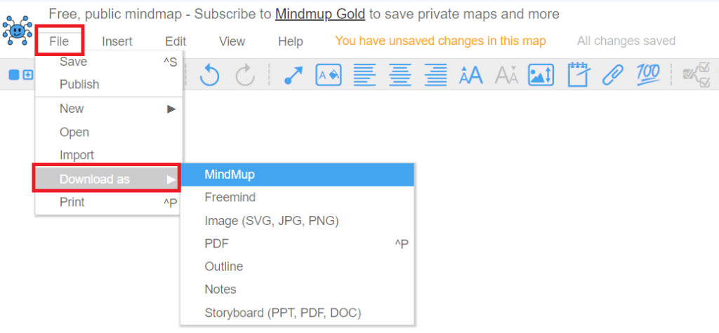Download a mindmap on MindMup 2