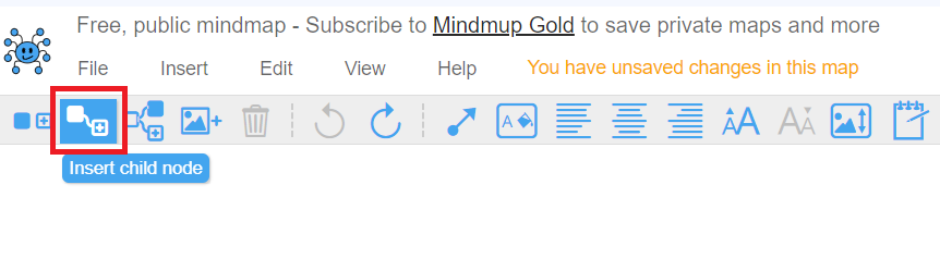 Click Insert Child Node on Menu bar