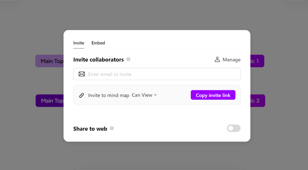 Share mindmap with others | Step 4 - Share your mind map with team members